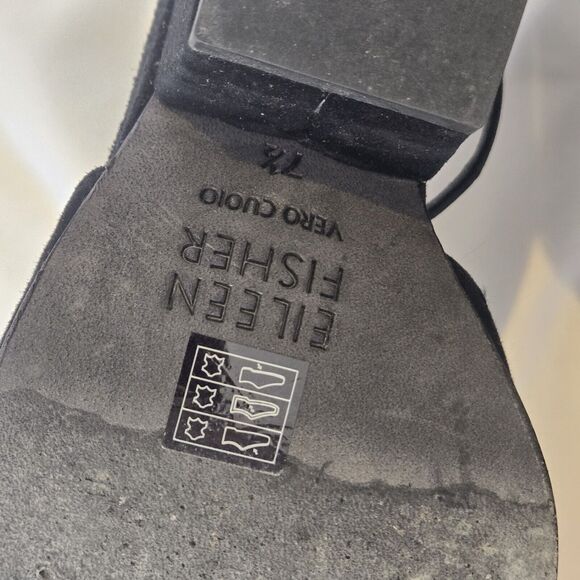 Eileen Fisher Black Suede Wedge Heel Lace Pump Womens Size 7.5 - Picture 7 of 7